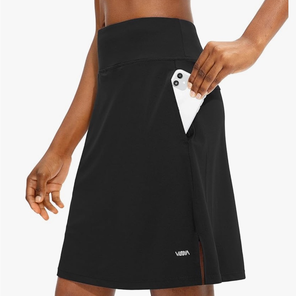Viodia Women's 20" Knee Length Skort in Black size XL